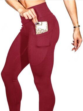 Red- Women's Summer Skinny Yoga Pants